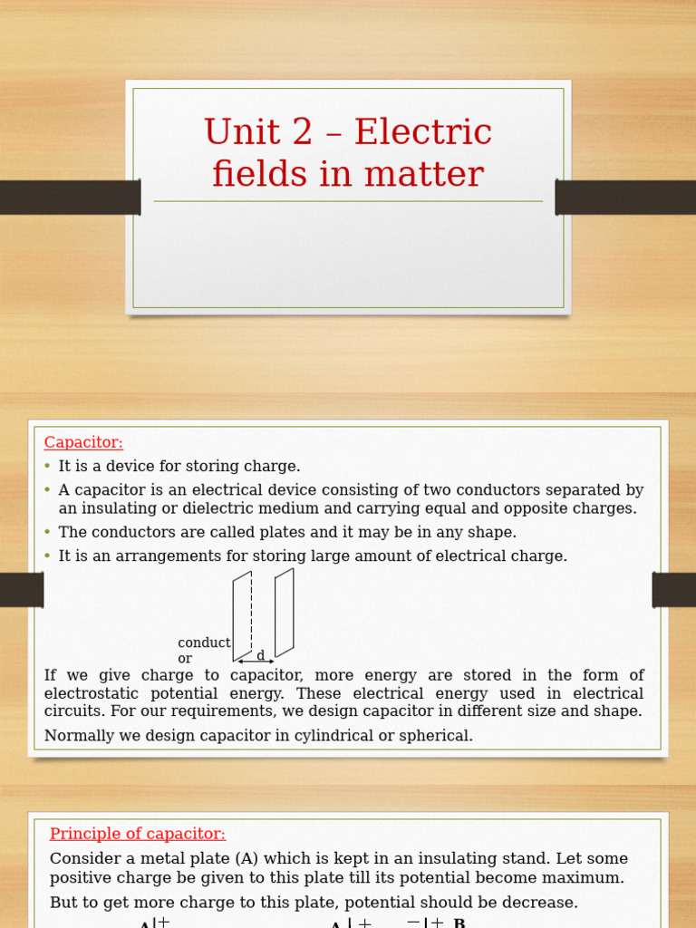 Electric Fields and Dielectrics in Capacitors | PDF | Dielectric ...
