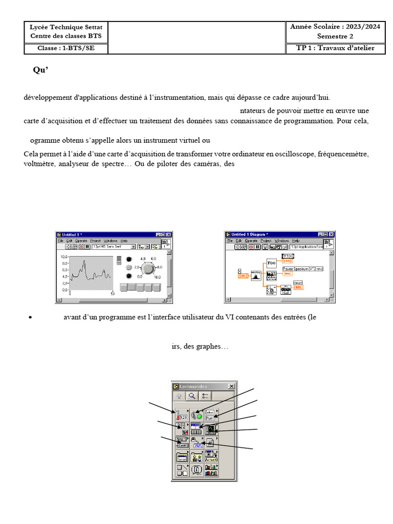 Introduction à LabVIEW et manipulations pratiques | PDF | Programme ...