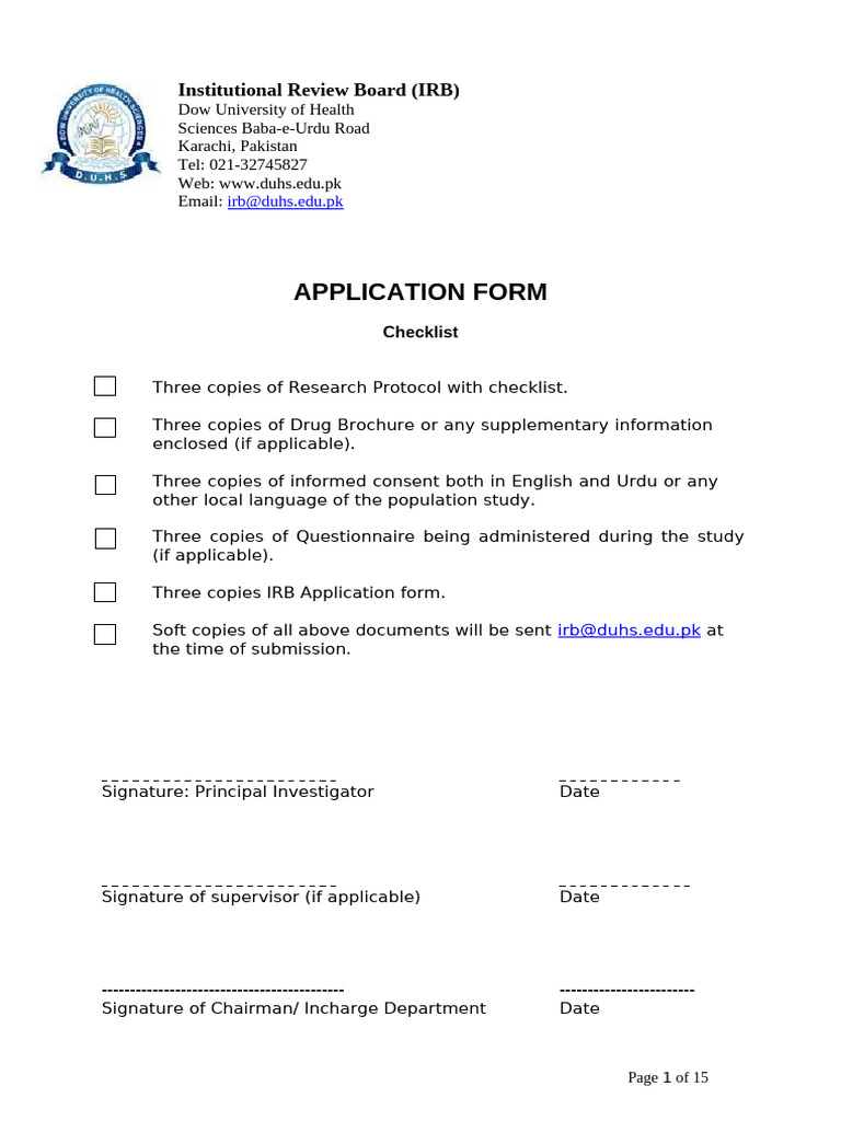 What Is Irb Form