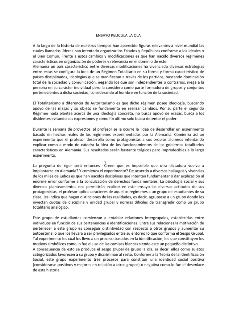 Película La Ola Preguntas Y Respuestas