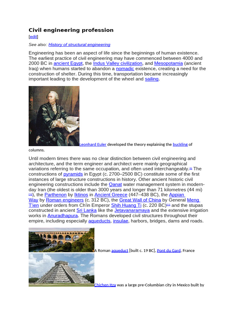 History of Civil Engineering Development | PDF | Civil Engineering ...