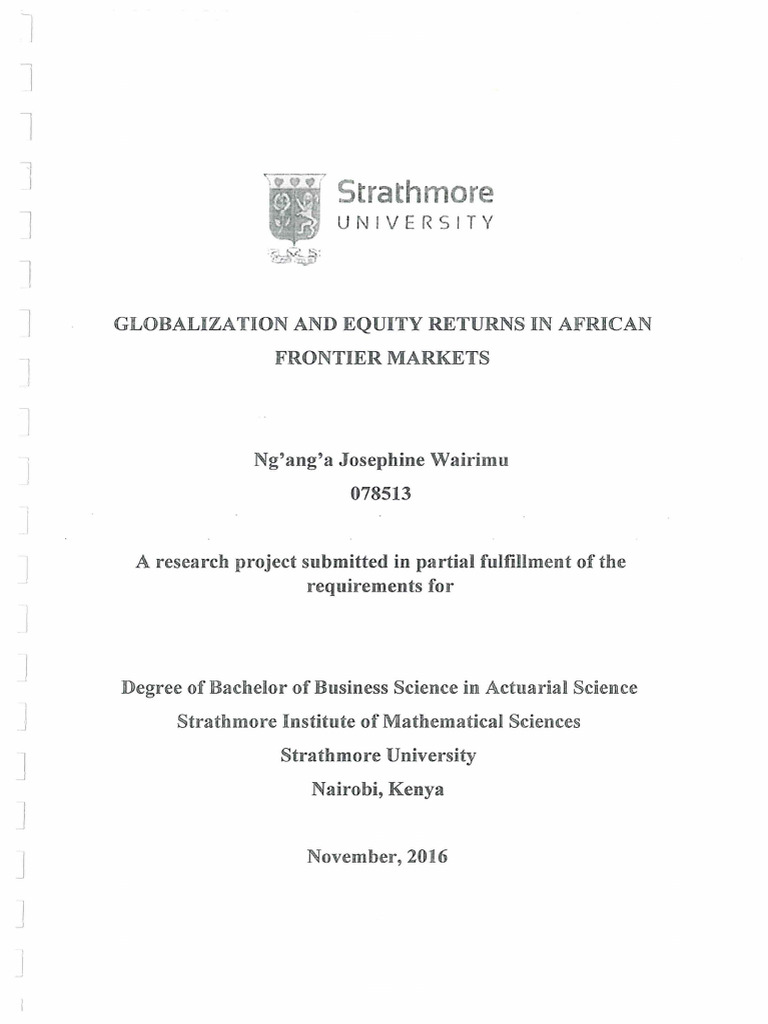 Globalization and Equity Returns in African Frontier Markets | PDF ...