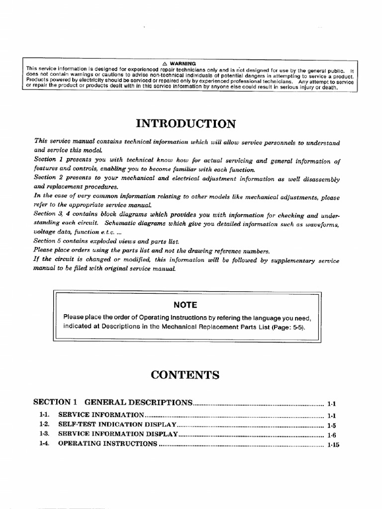 Manual Service NV-SD400 | PDF