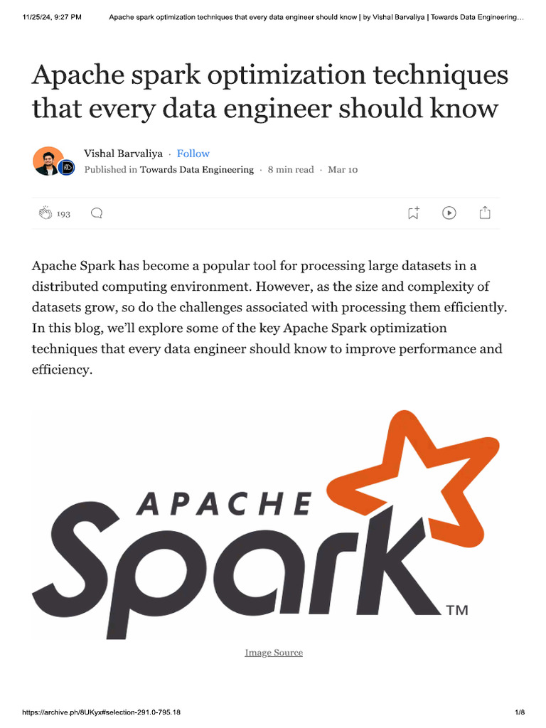 Spark Optimization 6 | PDF