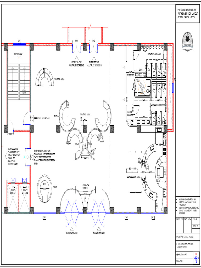 Multiplex Lobby Furniture Layout Plan | PDF | Architectural Elements ...
