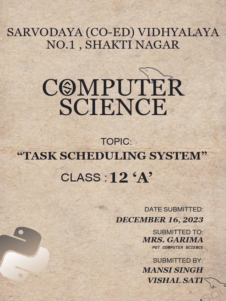 class 12 computer science on task scheduling sysytem | PDF | Usability ...