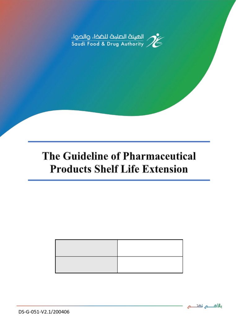 SFDA Shelf Life Extension Guidelines | PDF | Topical Medication | Shelf ...