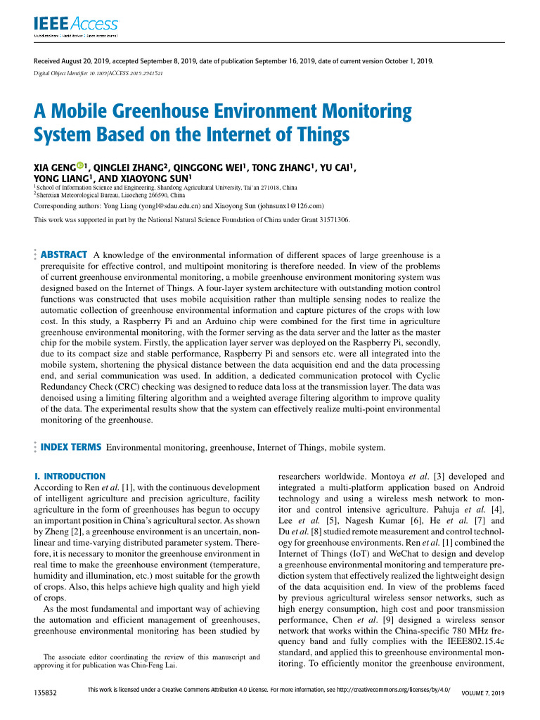 Mobile IoT Greenhouse Monitoring System | PDF | Software | Internet Of ...