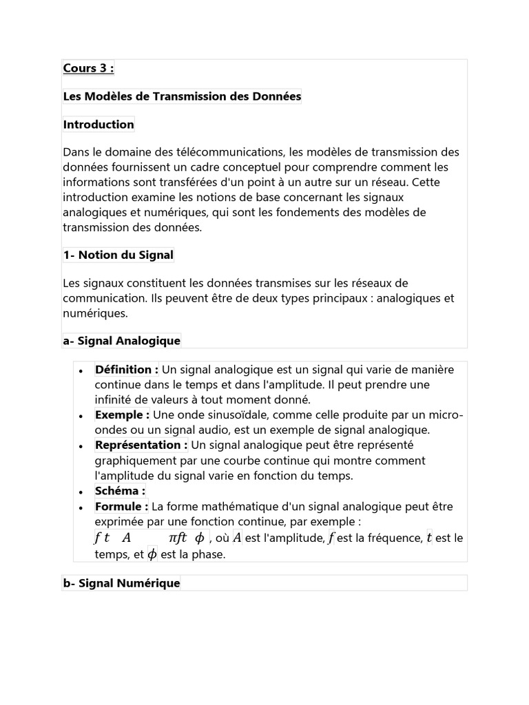 Modèles de Transmission des Données | PDF | Modulation | Fibre optique