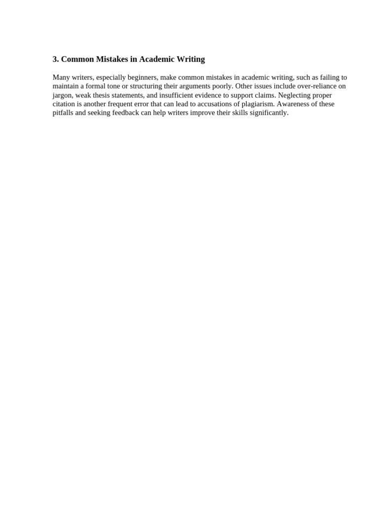 Common Mistakes in Academic Writing | PDF