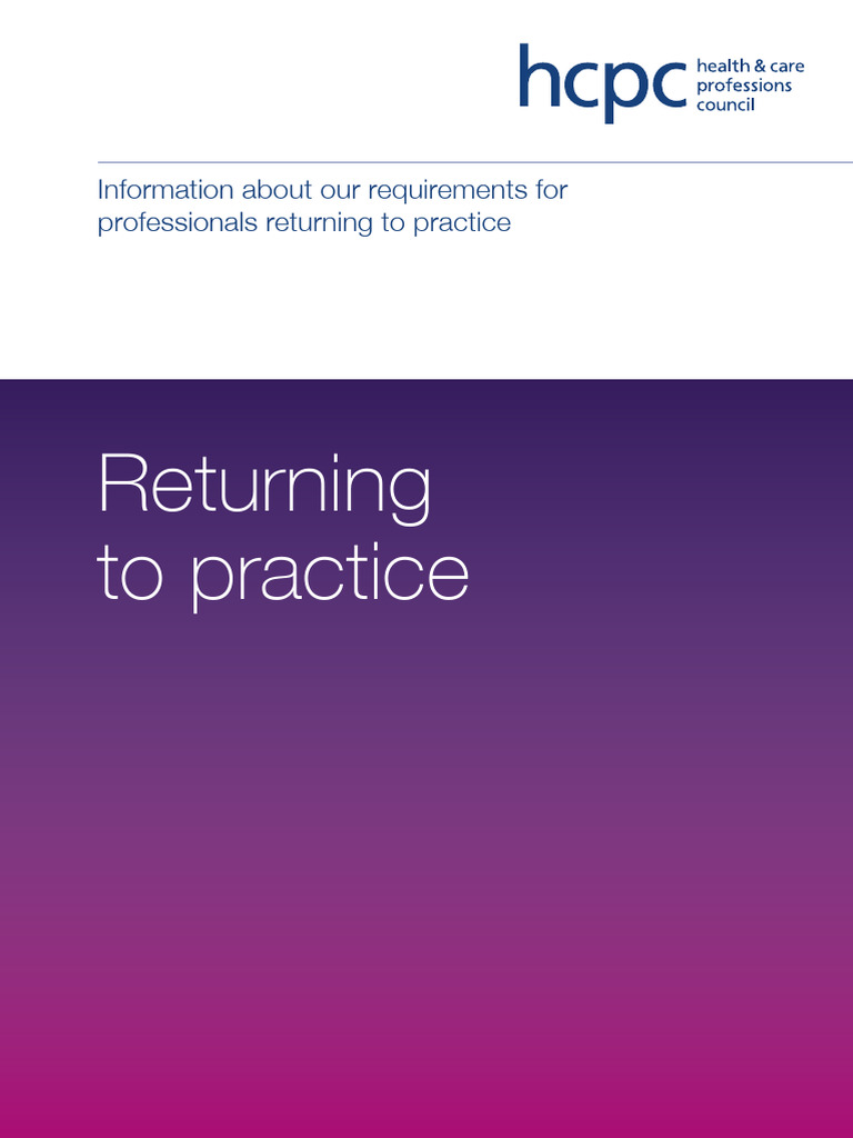 Returning To Practice Pdf Dietitian Profession