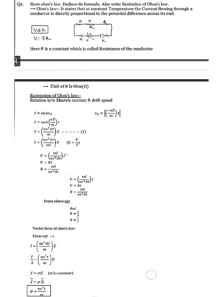 Current electricity is the most important question pdf