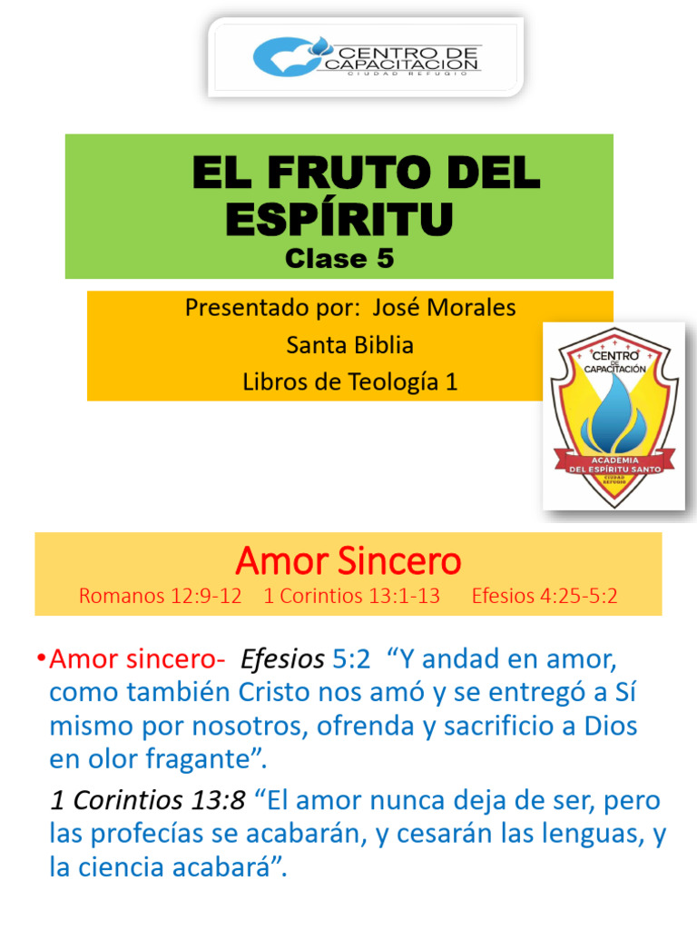 EL FRUTO DEL ESPÍRITU Academia PDF | PDF | Amor | Cristo (título)