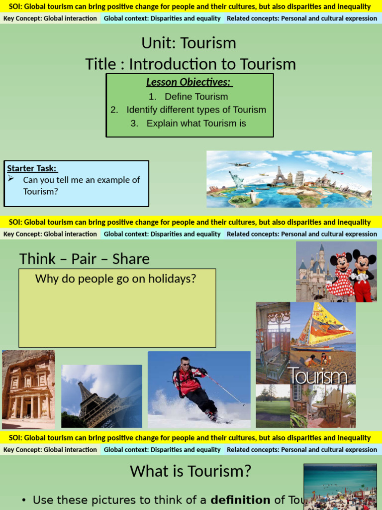 Intro To Tourism - SF | PDF | Tourism | Concept