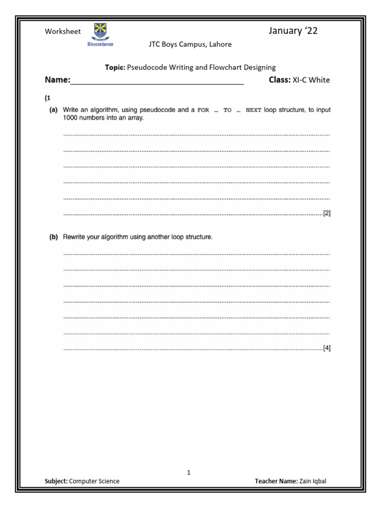 Pseudocode Writing | PDF | Schools