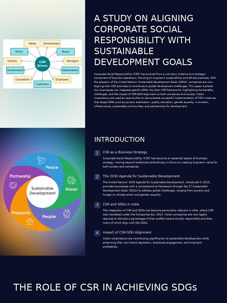 A Study On Aligning Corporate Social Responsibility With Sustainable ...