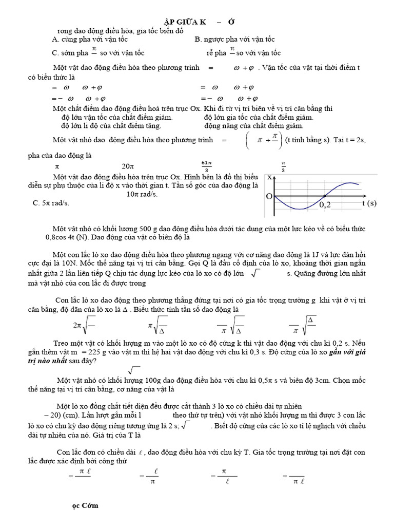 On Tap Giua Ki 1 Lop 12 - 231017 - 141751 | PDF