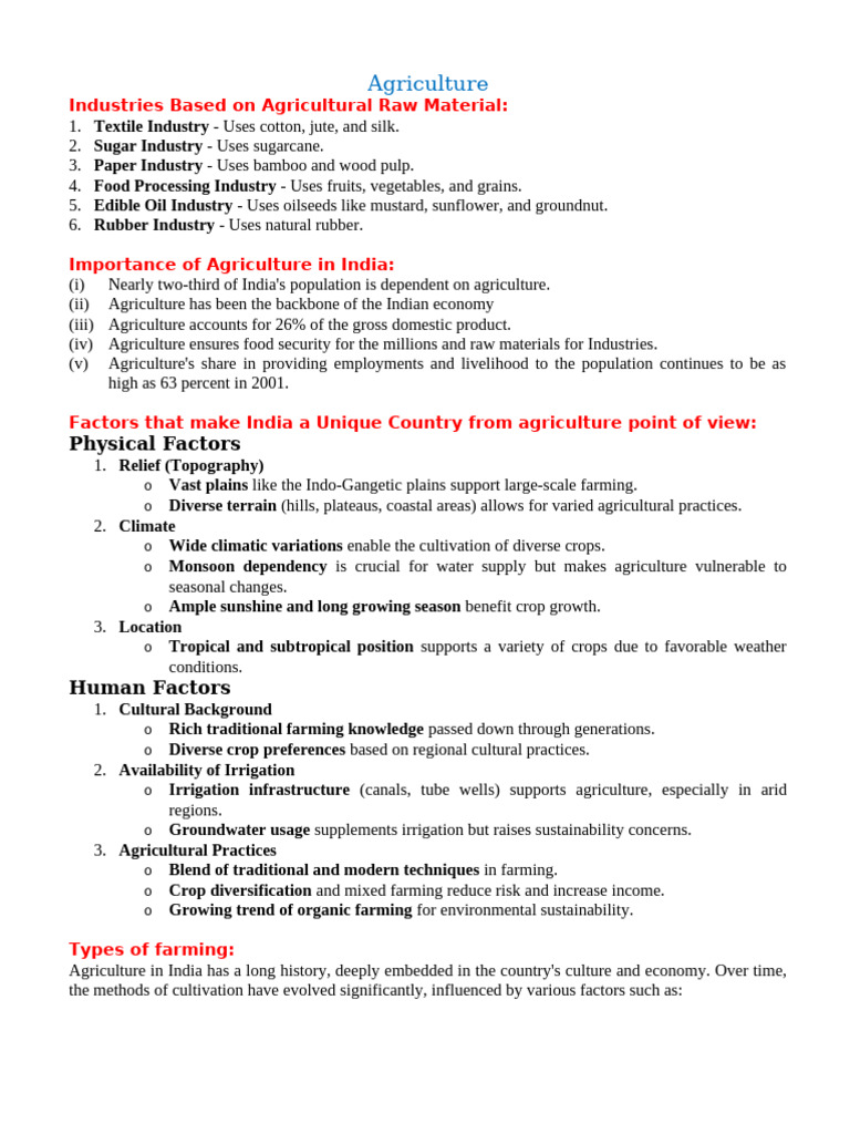 Chapter 4 Agriculture Pdf Agriculture Intensive Farming