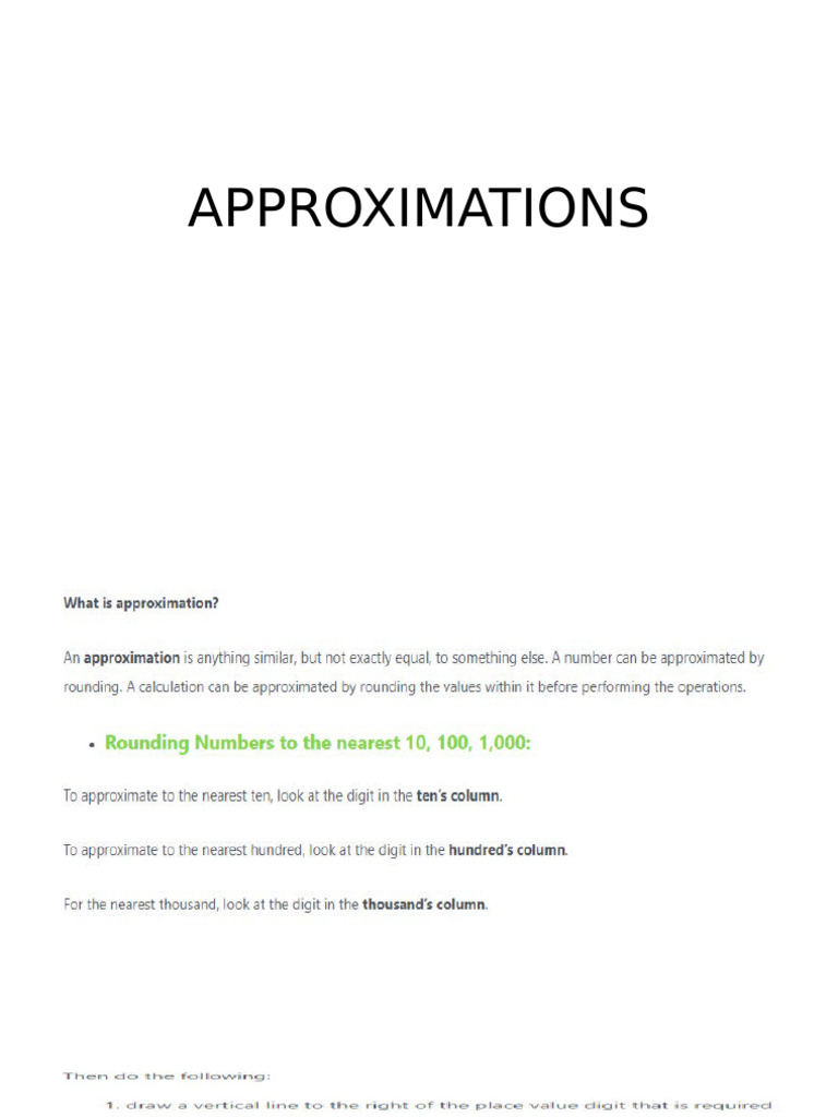 Approximations | PDF
