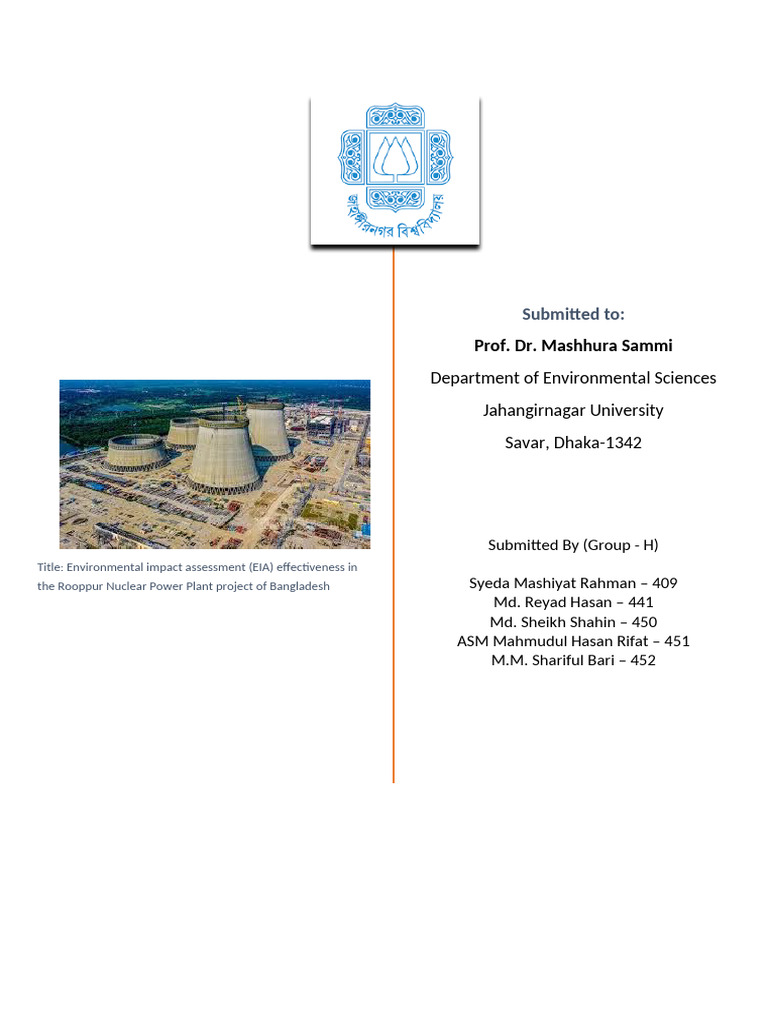 EIA Effectiveness for Rooppur Nuclear Plant | PDF | Environmental ...