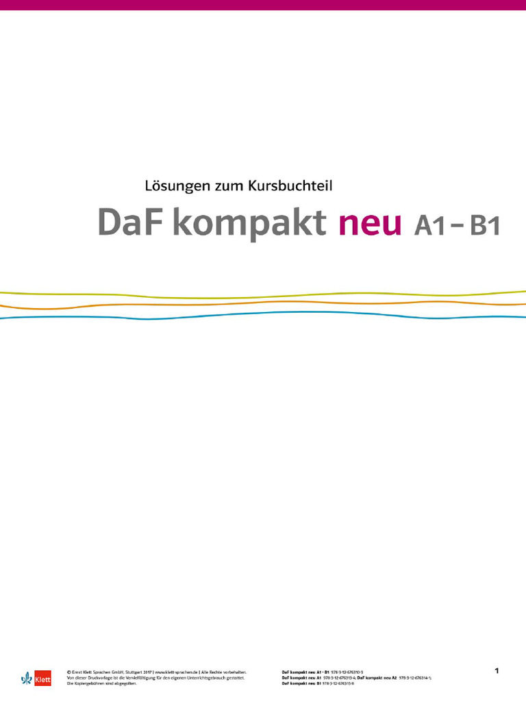 DaF Kompakt Neu Loesungen KB A1 B1 | PDF