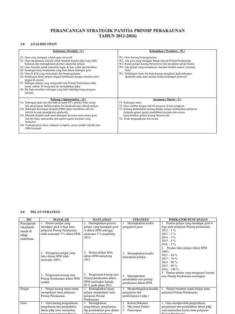 Perancangan Strategik Panitia Prinsip Perakaunan Pdf