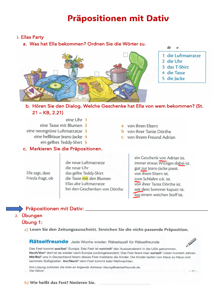 Präpositionen Mit Dativ | PDF