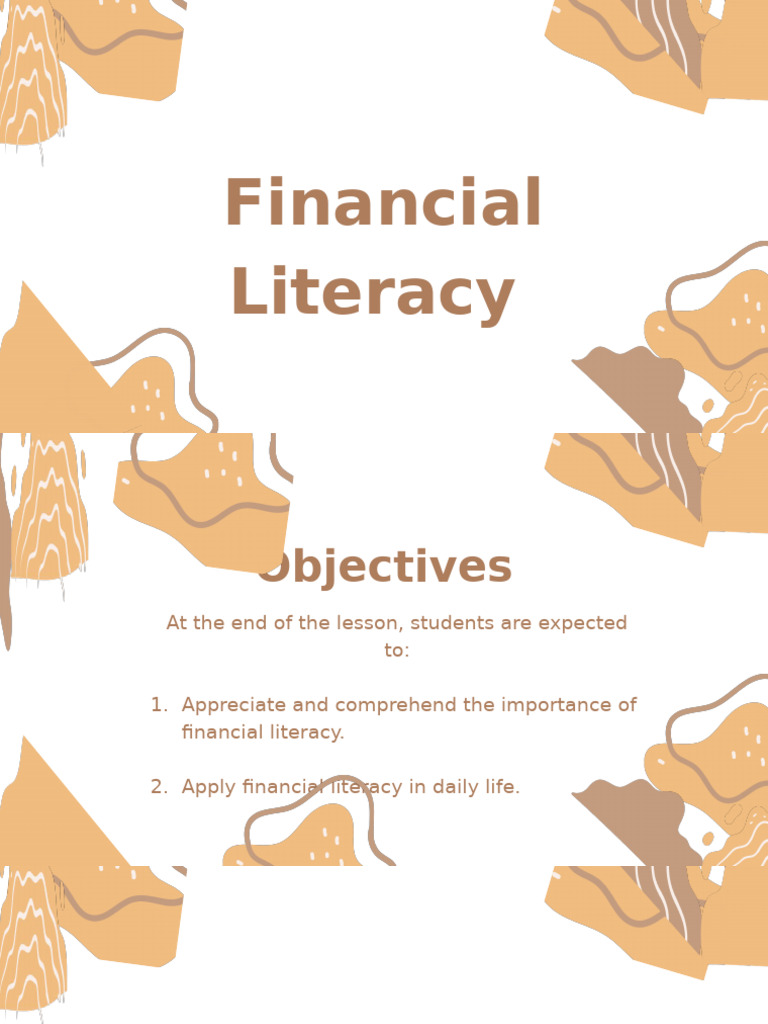 Essential Financial Literacy Objectives | PDF | Financial Literacy ...