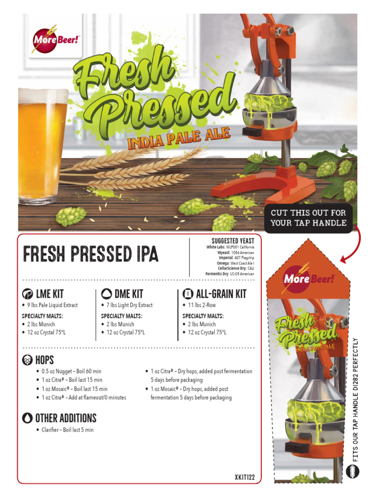 Fresh Pressed IPA Brewing Kit Guide | PDF | Brewing | Beer