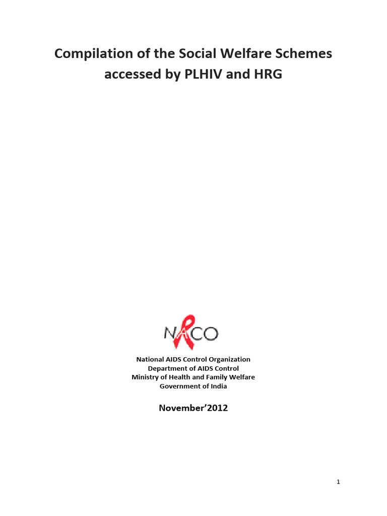 Social Welfare Schemes for PLHIV | PDF | Welfare | Government Of India