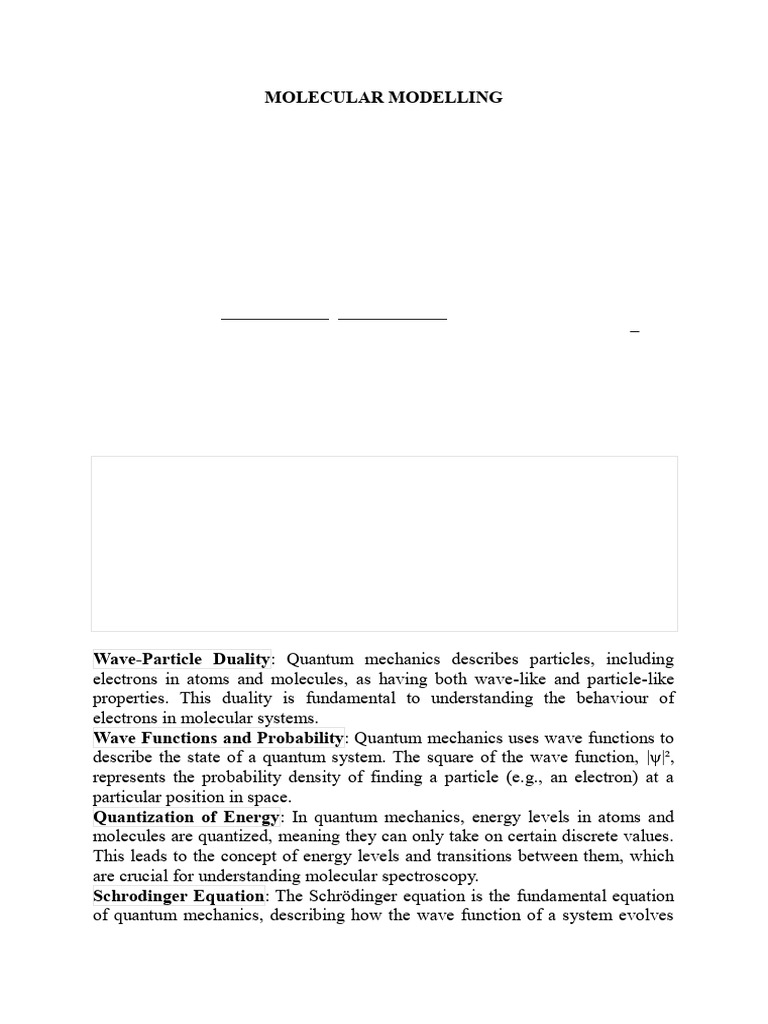 Quantum Methods in Molecular Modelling | PDF | Force Field (Chemistry ...