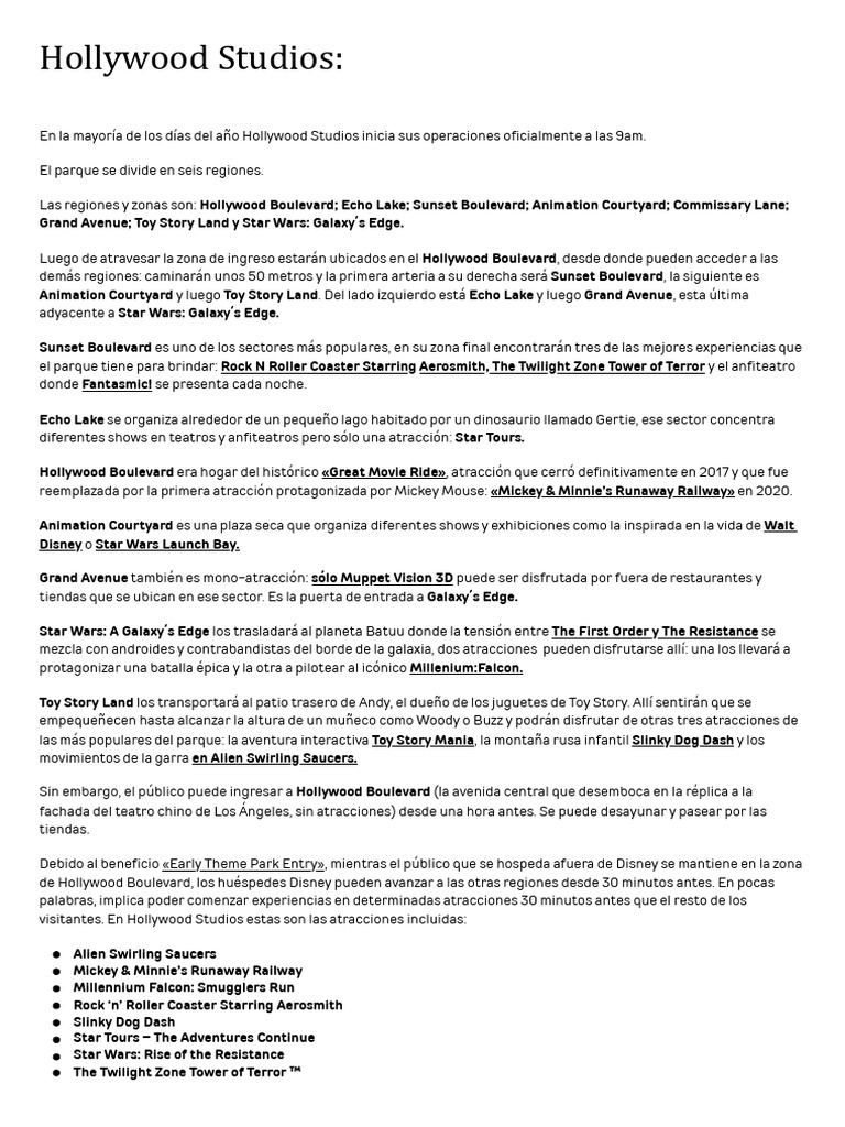 Hollywood Studios PDF | PDF | La compañía Walt Disney | Guerra de las ...