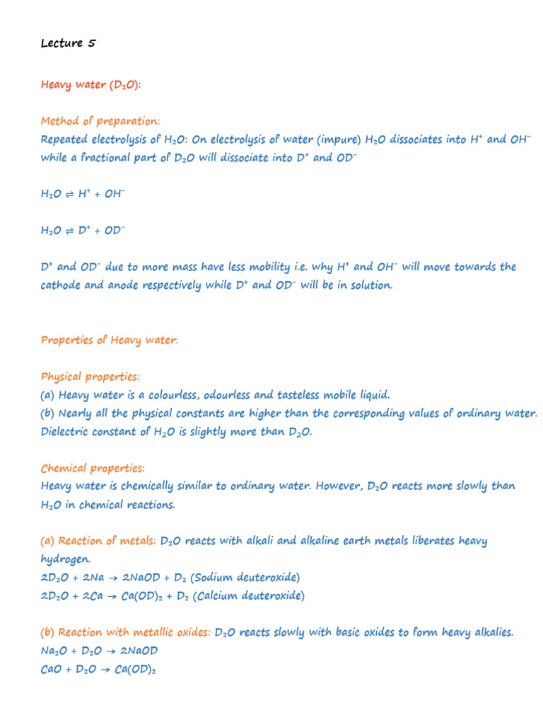 Heavy Water and Hydrogen Peroxide Overview | PDF | Ion Exchange | Magnesium