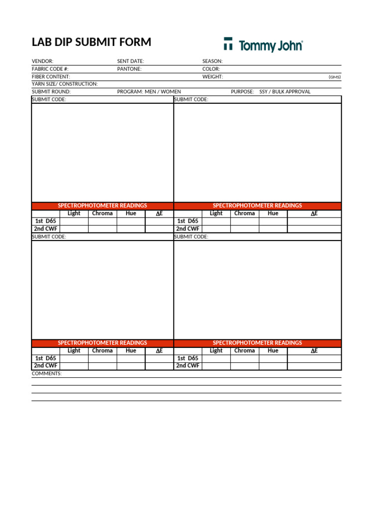 Lab Dip Submit Form | PDF