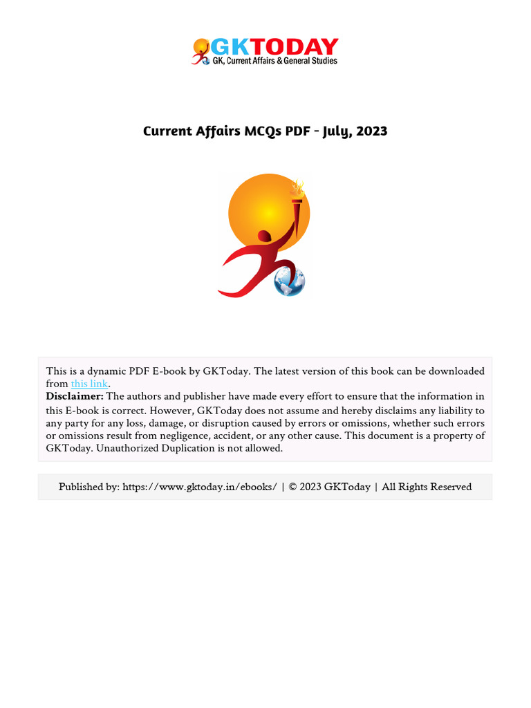 GkToday Current Affairs MCQs July 2023 | PDF | Global Environment Facility