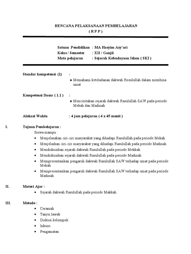 Rpp Ski Ma Kelas Xii 1 2