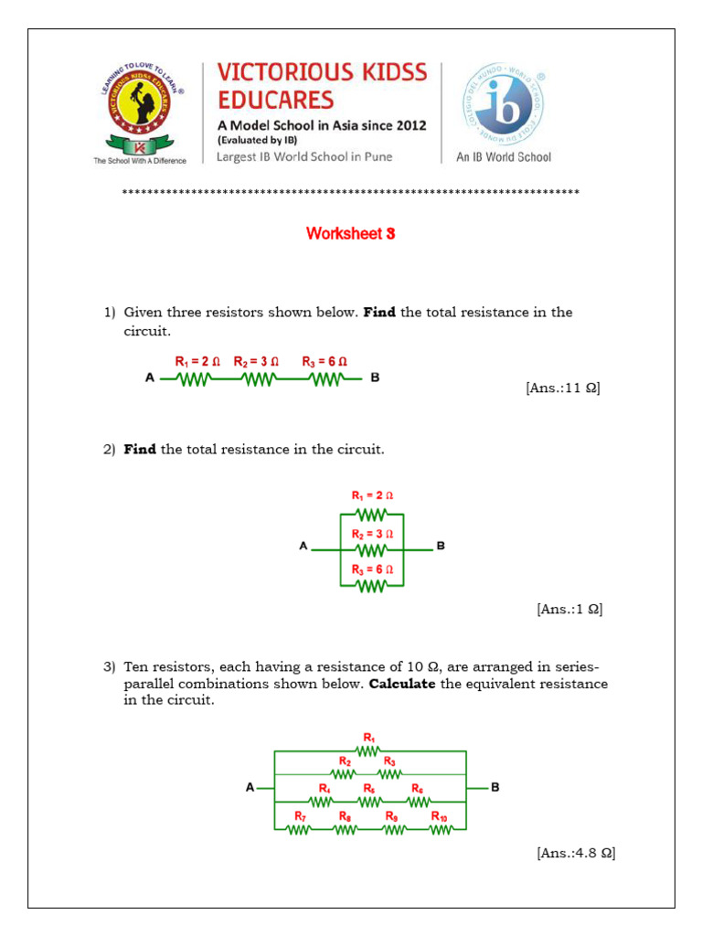 WS 2 Electricity 2018-19 | PDF