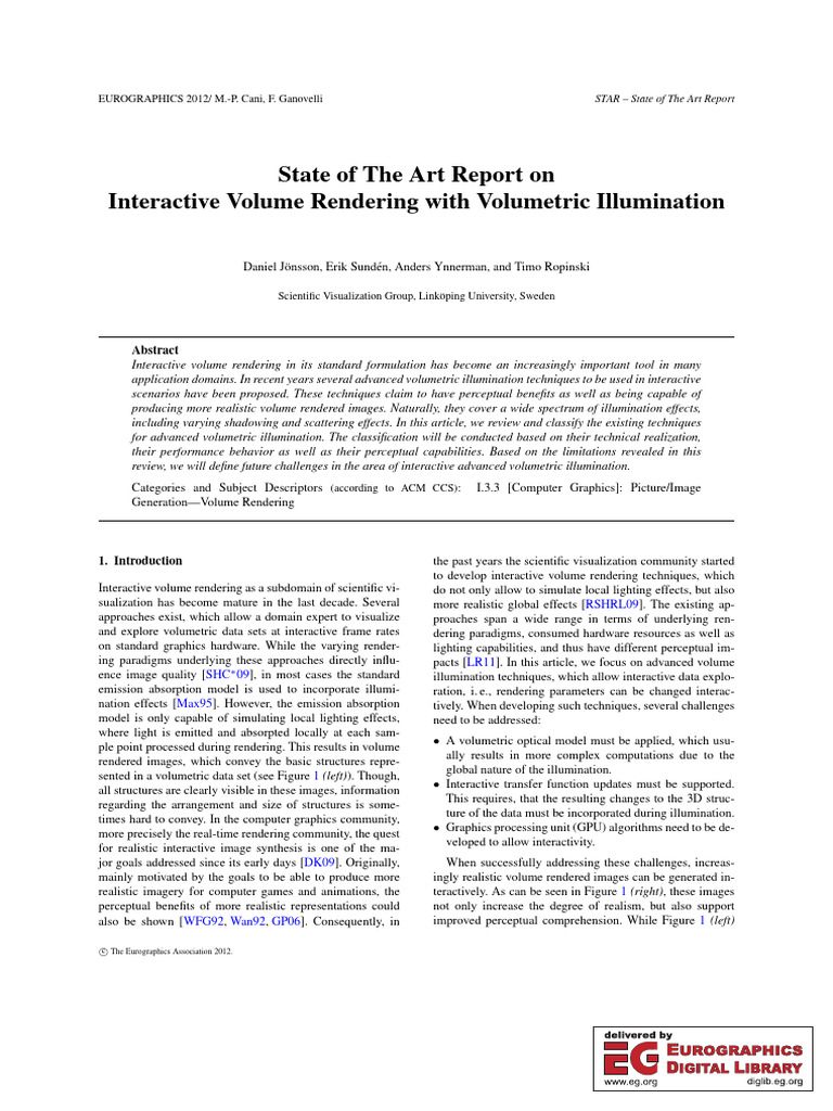 State of The Art Report On Interactive Volume Rendering With Volumetric ...