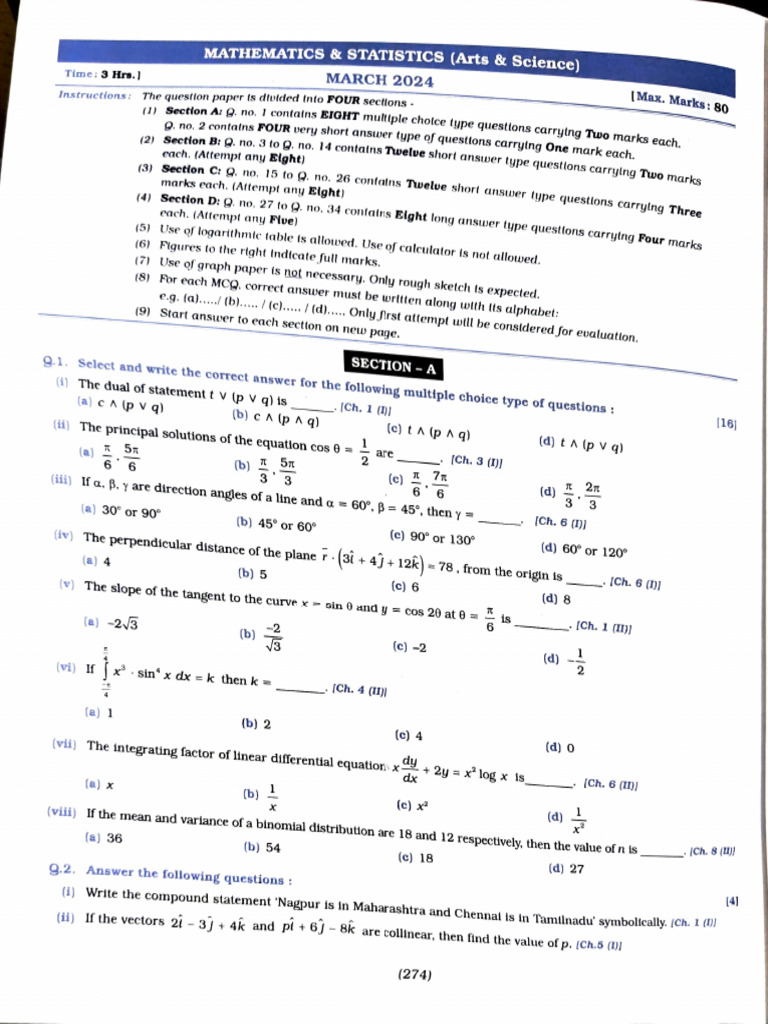 Maths March 2024 | PDF | Slope | Euclidean Geometry