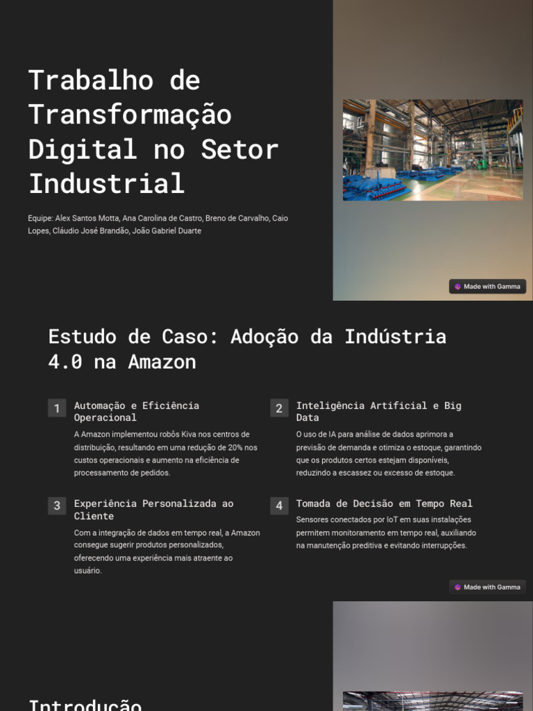 Trabalho de Transformacao Digital No Setor Industrial | PDF | Despesa ...
