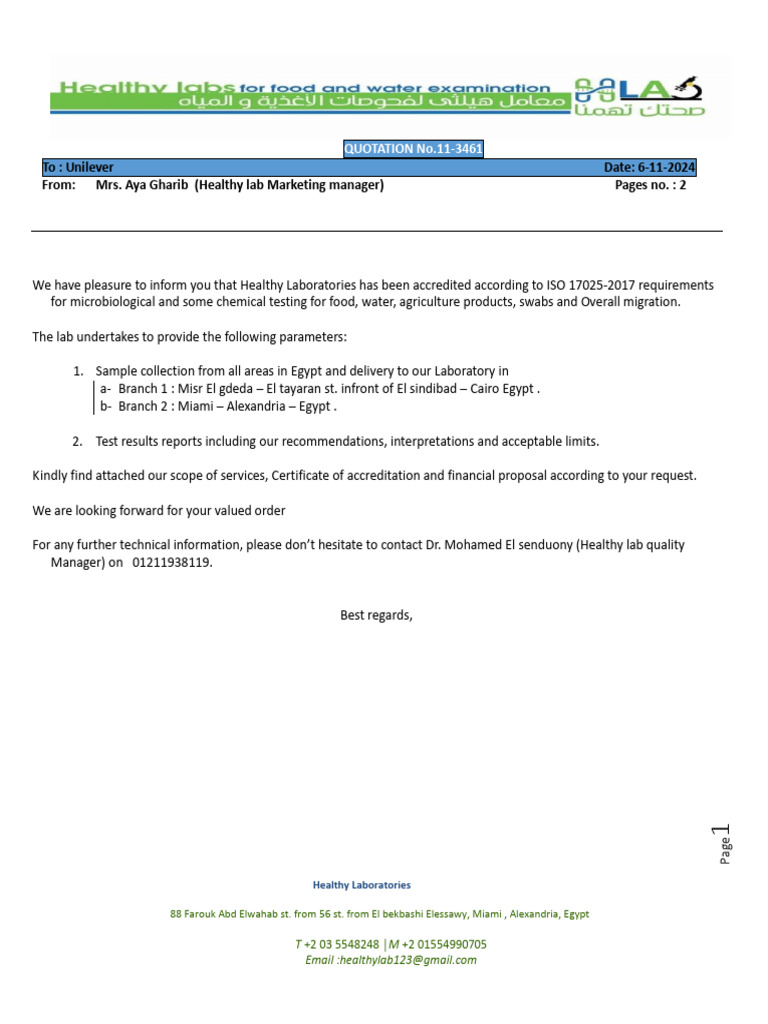 ISO 17025 Accredited Lab Services | PDF