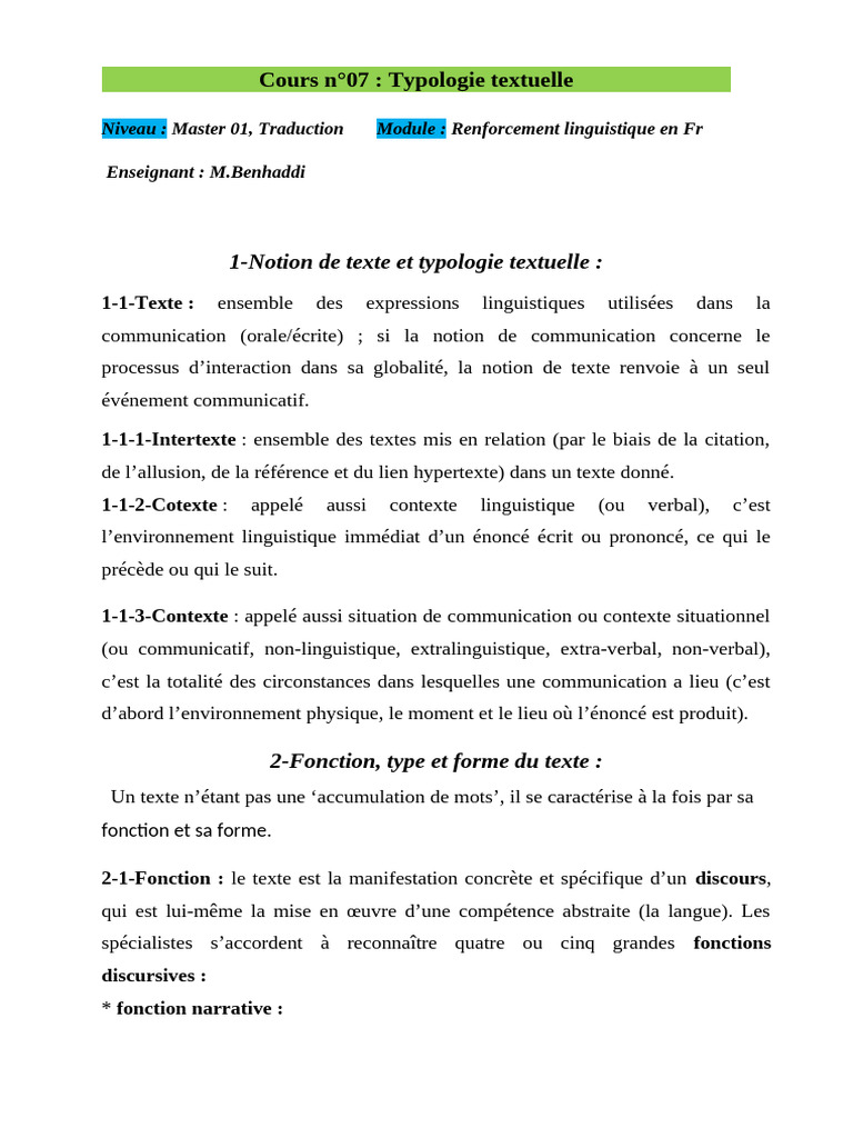 Typologie textuelle en communication | PDF | la communication ...