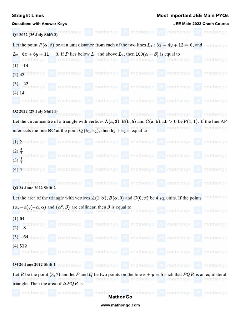 Straight Lines | PDF