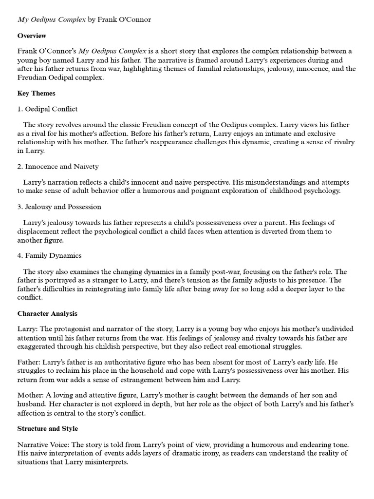 My Oedipus Complex | PDF | Oedipus Complex | Jealousy