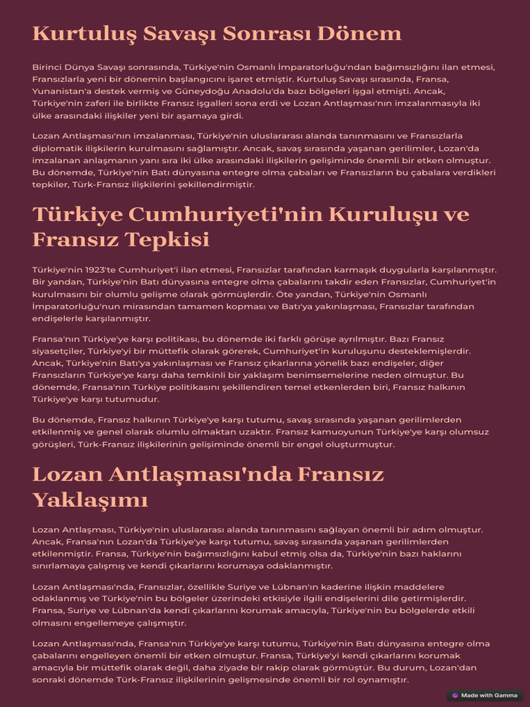 Kurtulus Savasi Sonrasi Donem | PDF