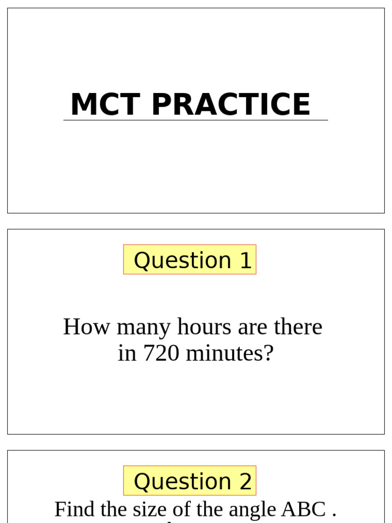 MCT Year 6 Math Practice Questions | PDF | Numbers | Mathematics