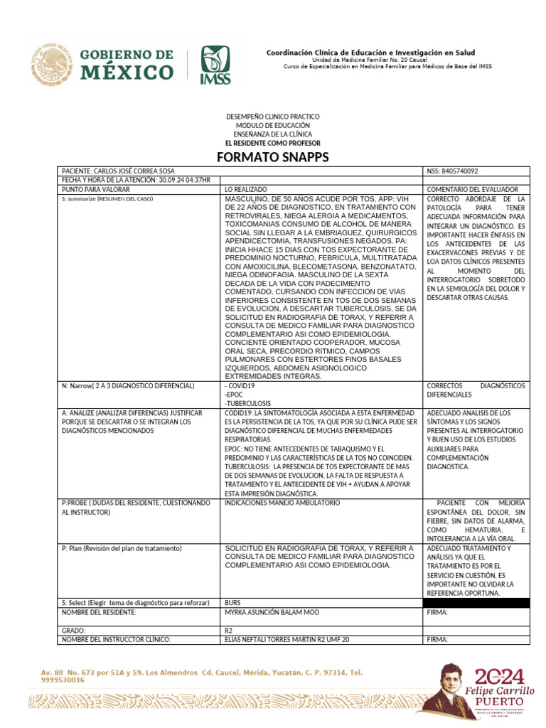 Snapps 2024 4 | PDF | Diagnostico medico | Tos