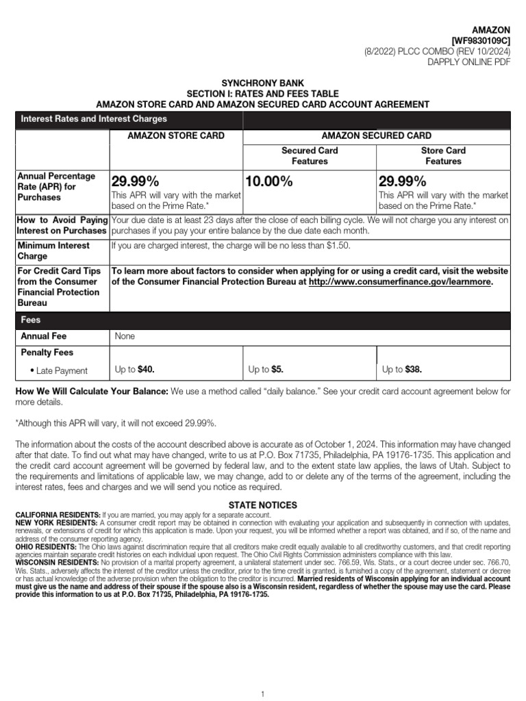 Amazon Store Card Account Agreement | PDF | Credit Card | Arbitration