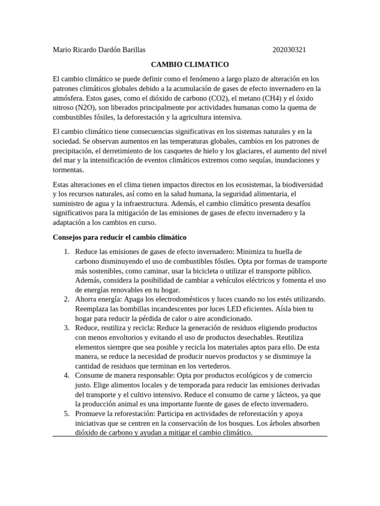 Estrategias para Combatir el Cambio Climático | PDF | Cambio climático ...