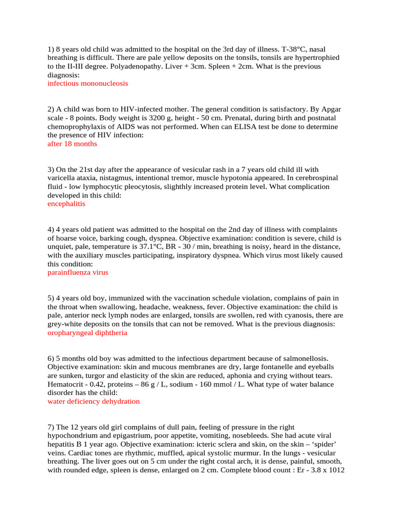 Child Infectious Module 2 | PDF | Cough | Hepatitis